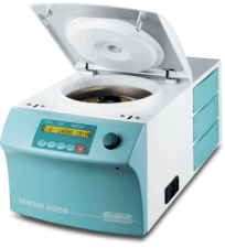 Hettich MIKRO 200R microcentrifuge open