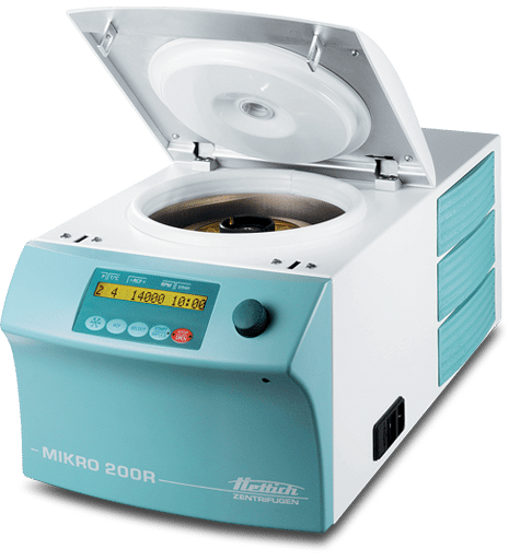 Hettich MIKRO 200R microcentrifuge open