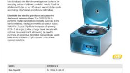 Hettich ROTOFIX 32 A benchtop centrifuge for blood, cell culture, urine, cytology product sheet