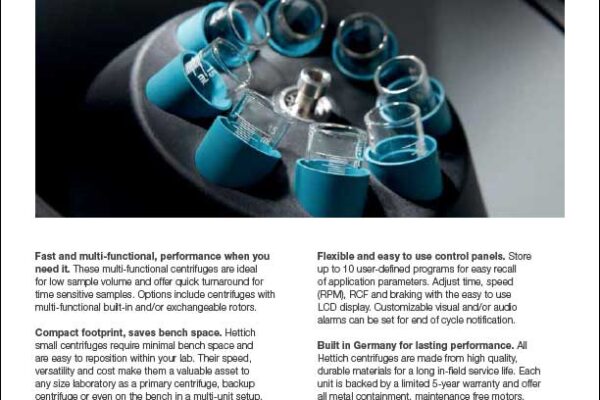 Hettich small centrifuges sell sheet
