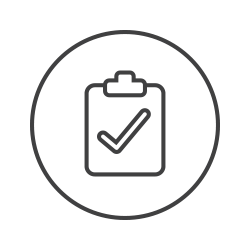 Checkmark on clipboard in circle clipart