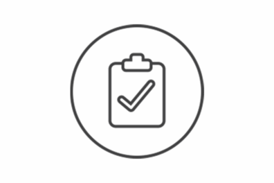 Checkmark on clipboard in circle clipart