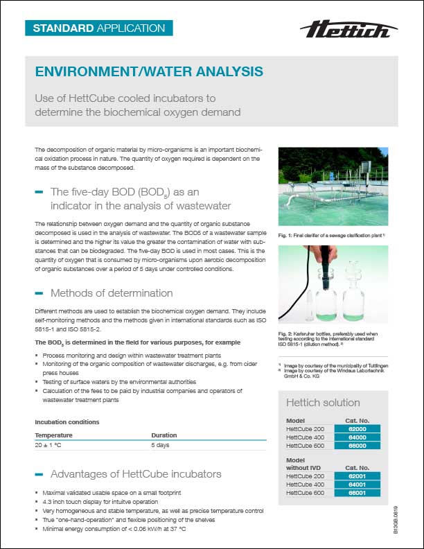 Biochemical Oxygen Demand Application Note | Hettich North America