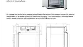 Memmert ICO105 CO2 incubator product specification sheet