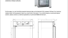 Memmert ICO150 CO2 incubator product specification sheet