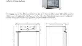 Memmert ICO240 CO2 incubator product specification sheet