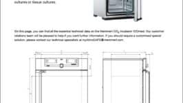 Memmert ICO50 CO2 incubator product specification sheet