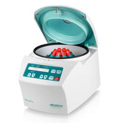 Hettich EBA 200 small centrifuge with lid open