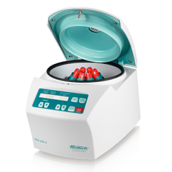 Hettich EBA 200 small centrifuge with lid open