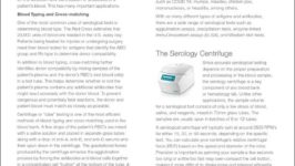 Serology centrifuge article