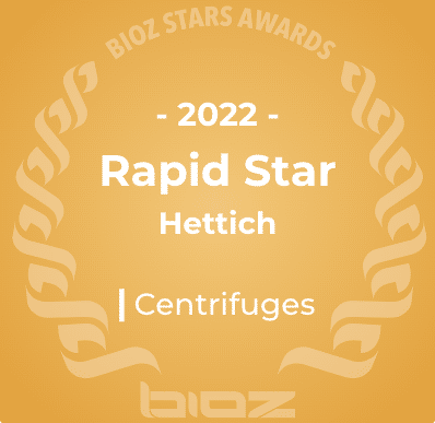 Hettich Centrifuges 2022 Rapid Star Bioz Stars Awards