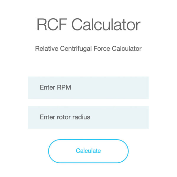 RCF Calculator to calculate radius of Hettich Centrifuge